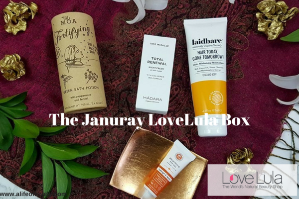 The January LoveLula box - green beauty subscription