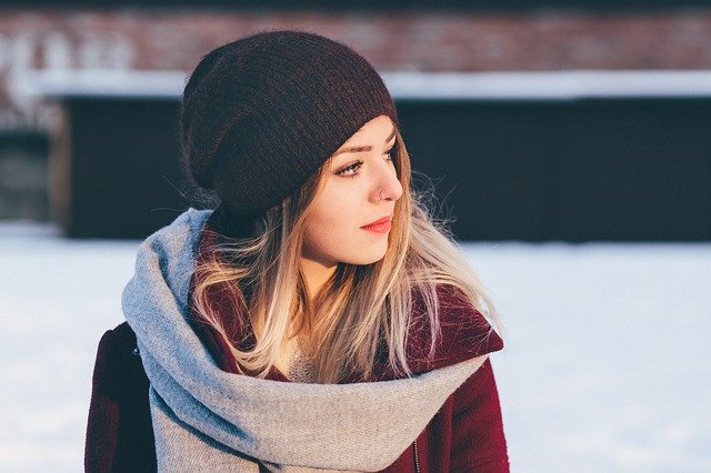 elegant scarf fashion model winter