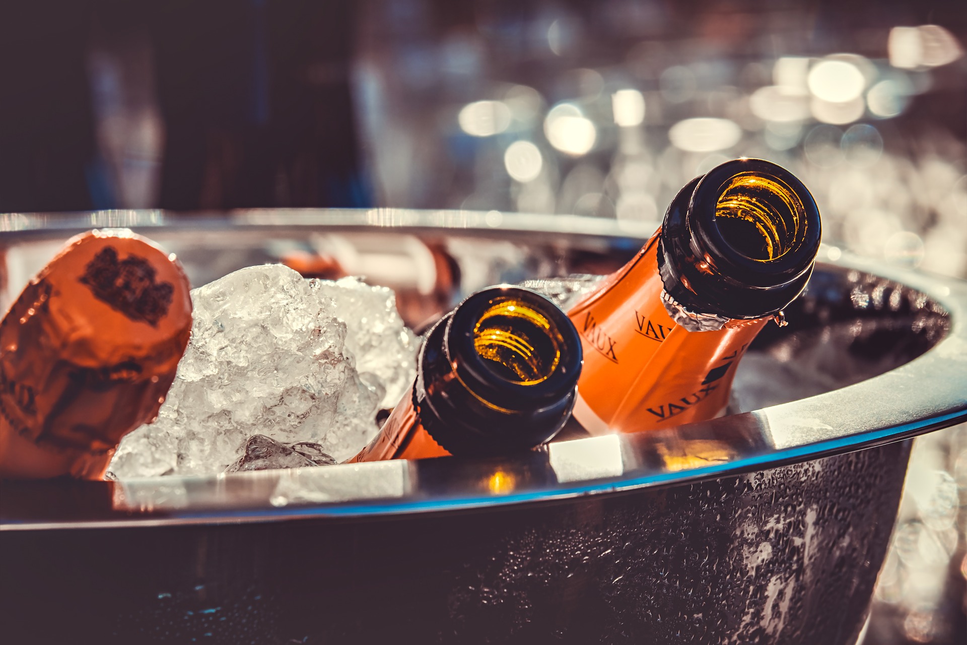 champagne in an ice bucket