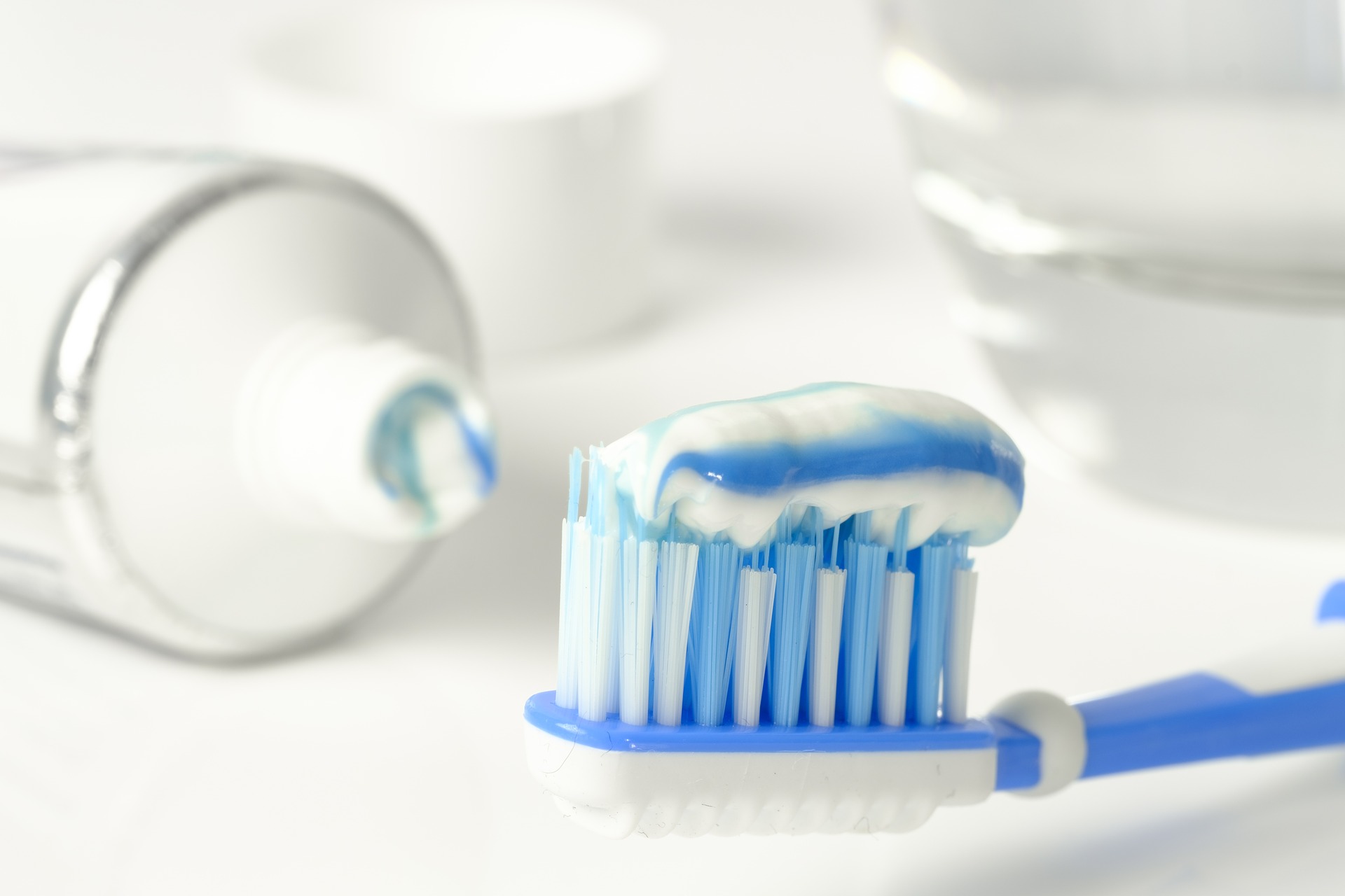 toothpaste on a brush