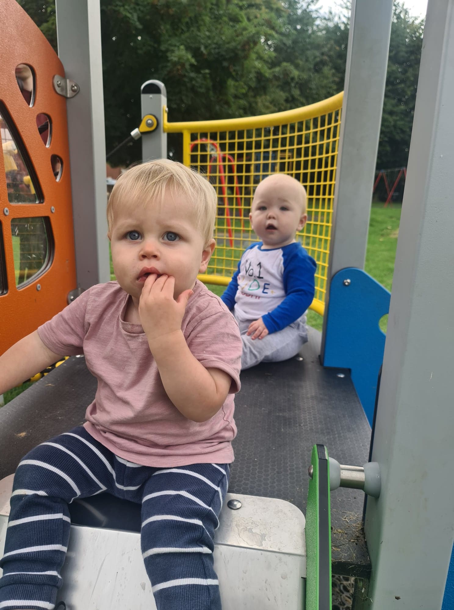 Athur and Bodhi at the park