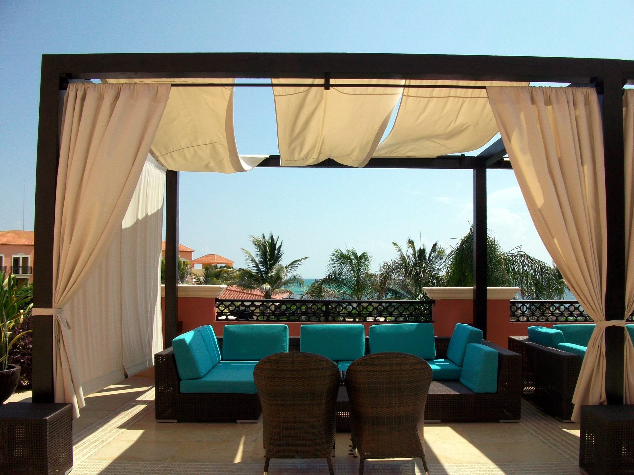 seating area in a garden