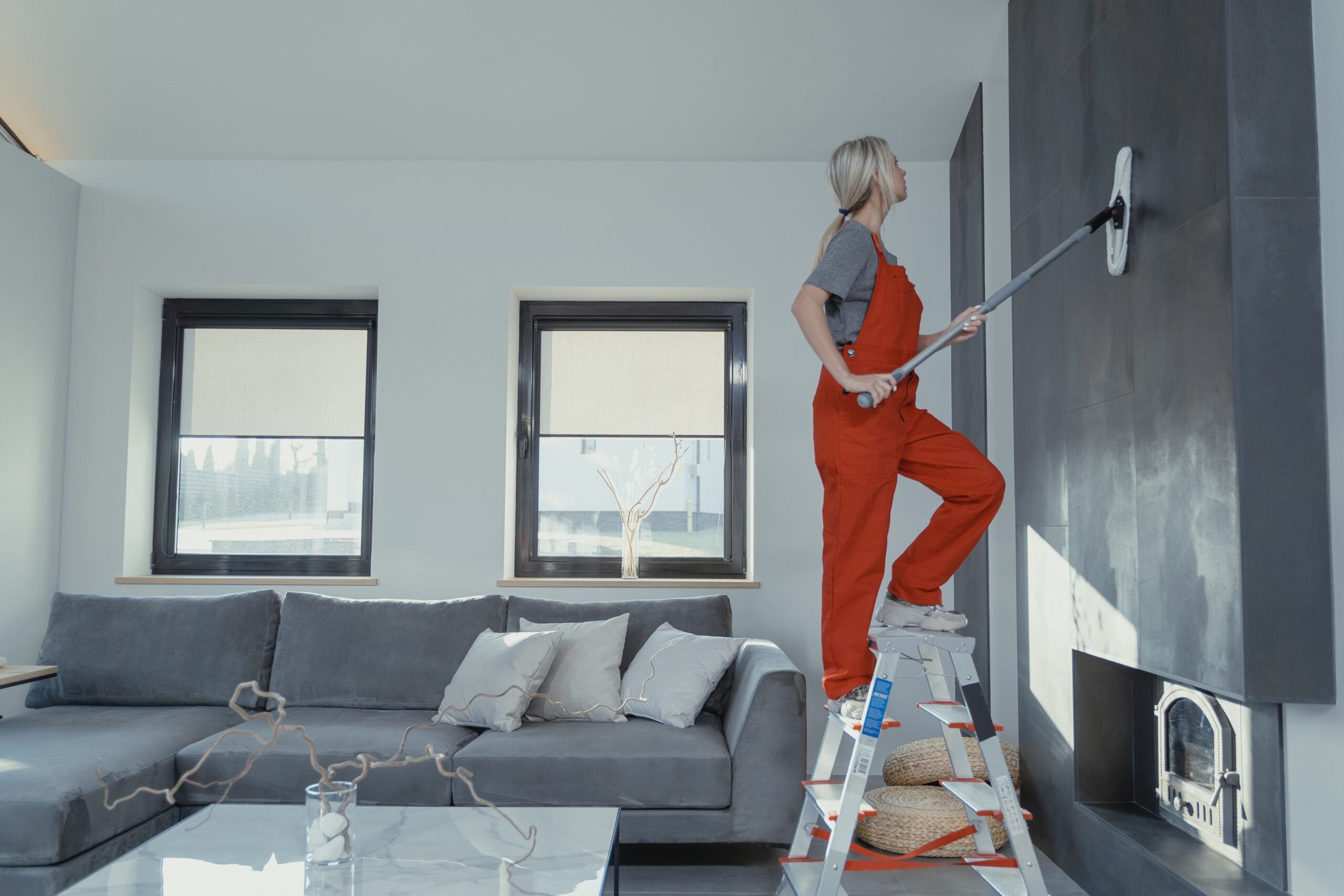woman cleaning